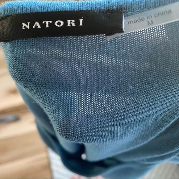 Natori Relaxed Fit Teal long Sleeve Top - Picture 3 of 4